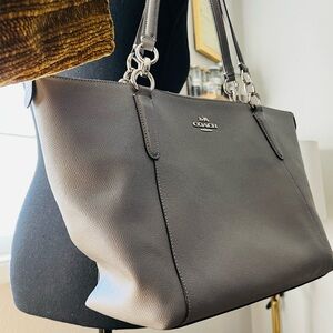 COACH Leather Gray Ava Tote Bag Purse